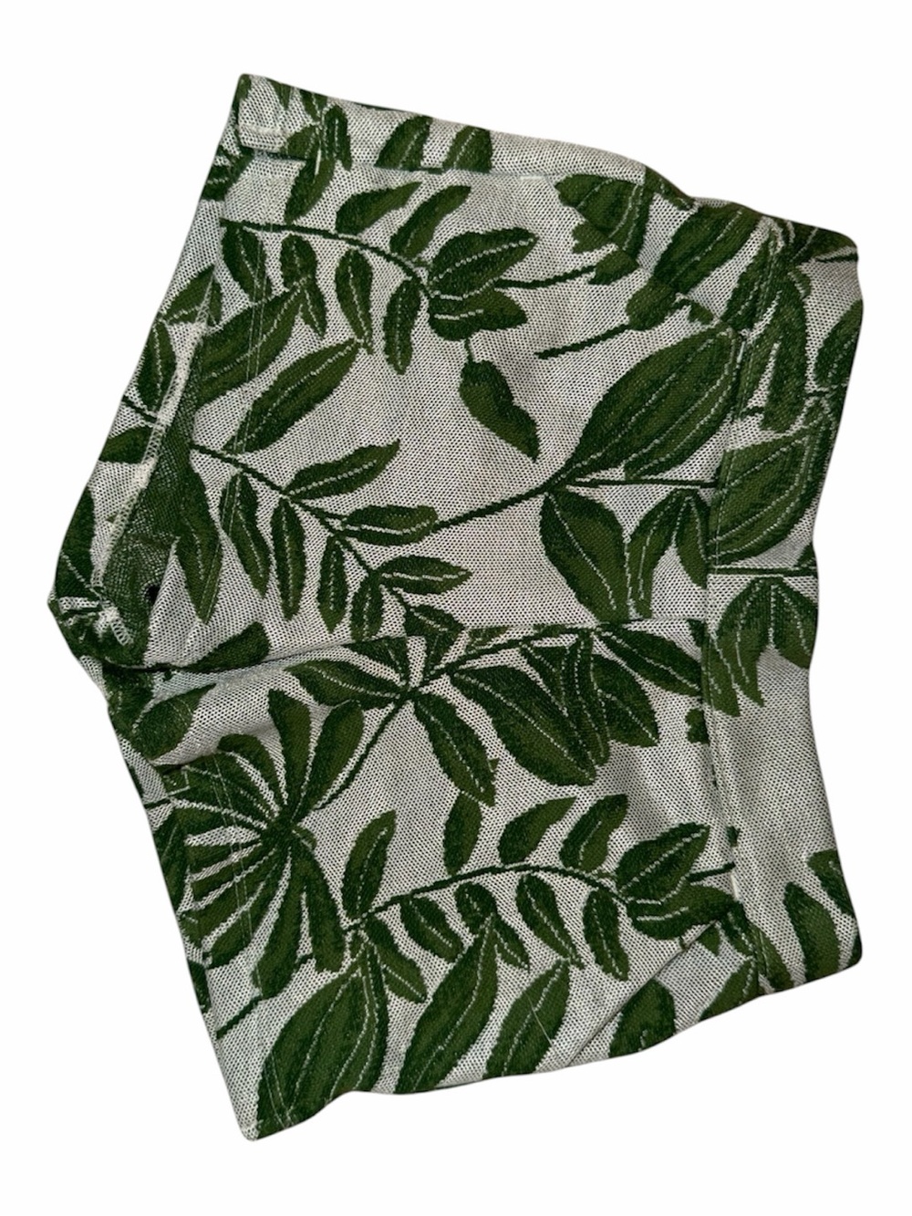 Janie and Jack Cream and Green Leaf-Print Scarf